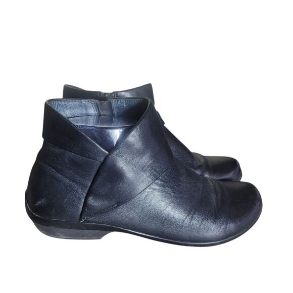 Dansko Ona Napa Leather Booties Women's Size 38 US 7 - 7.5 Black Comfort Career - Picture 1 of 10